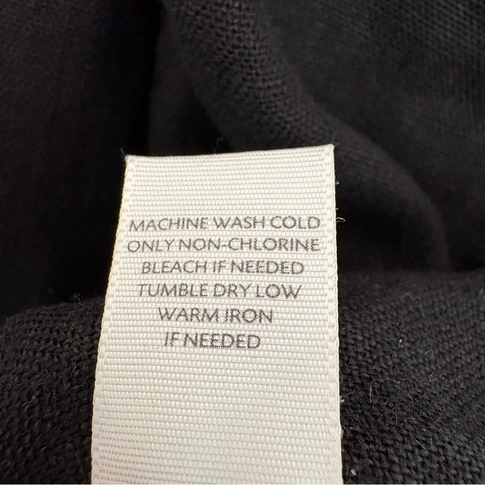 J.Jill 100% Linen sleeveless draped open-front vest black lagenlook pockets M - Picture 10 of 11